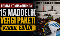 TBMM Komisyonunda 15 Maddelik Vergi Paketi Kabul Edildi