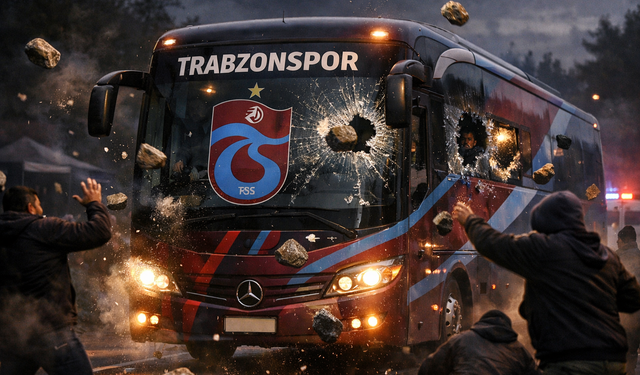 Antalyaspor Trabzonspor Maçı Öncesi Takım Otobüsüne Saldırı