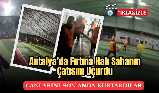 Halı Sahanın Çatısı Çöktü, Futbolcular Canlarını Son Anda Kurtardı