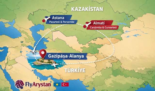 FlyArystan Alanya Uçuşlarını Büyütüyor Almatı’dan İlk Direkt Hat Açıldı