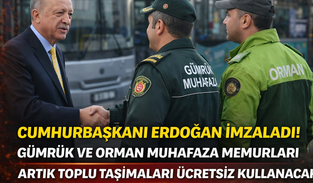 Cumhurbaşkanı Erdoğan İmzaladı! Artık Onlarda Toplu Taşımaları Ücretsiz Kullanacak