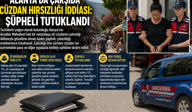 Alanya'da Çarşıda Cüzdan Hırsızlığı İddiası: Şüpheli Tutuklandı