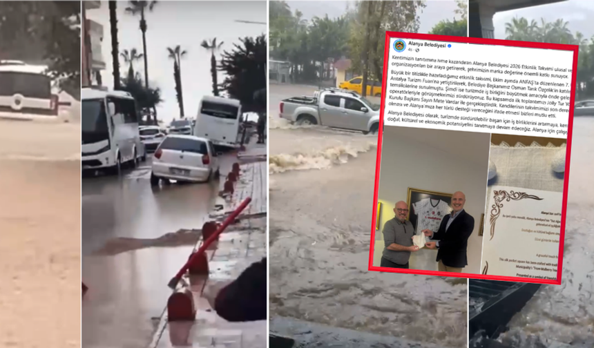 Alanya’da Vatandaş Selle Mücadele Ederken, Belediyeden Tepki Çeken Paylaşım