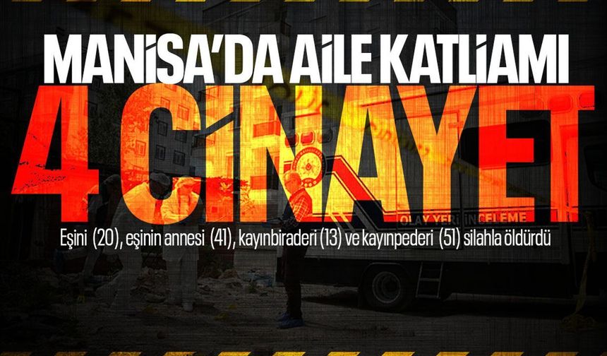 Manisa'da Katliam Gibi Cinayet: Boşanma Aşamasındaki Eşini ve 3 Yakınını Öldürdü