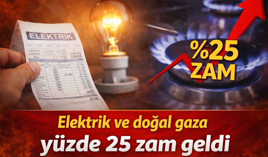 SICAK GELİŞME. Elektrik ve Doğal Gaza Yüzde 25 Zam Geldi
